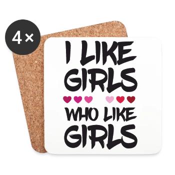 Pride Month LGBTQ - I Like Girls Who Like Girls - Coasters (set of 4) - white - Front