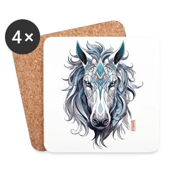 de cheval Animal - Dessous de verre (lot de 4) - blanc - Devant