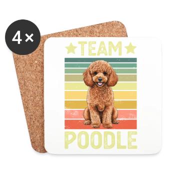 Caniche de chien - Dessous de verre (lot de 4) - blanc - Devant