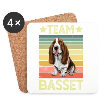 Hund Basset Hound - Untersetzer (4er-Set) - Weiß - Vorne