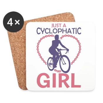 Cyclist Girl - Coasters (set of 4) - white - Front
