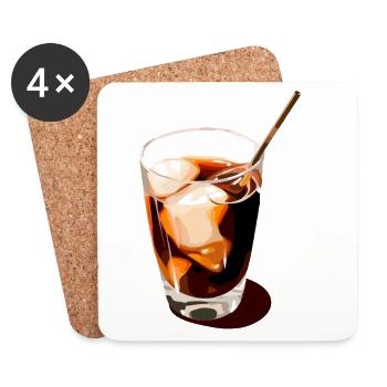 Kaffeegetränk Illustration - Untersetzer (4er-Set) - Weiß - Vorne