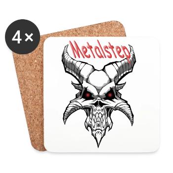 Metal step - Dessous de verre (lot de 4) - blanc - Devant