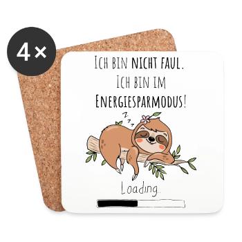 Ich bin nicht faul - Untersetzer (4er-Set) - Weiß - Vorne