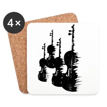 Violons - Dessous de verre (lot de 4) - blanc - Devant