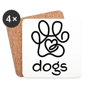 I love dogs - Coasters (set of 4) - white - Front