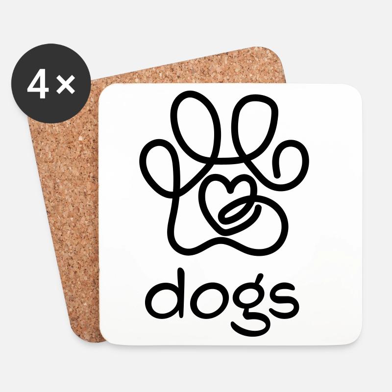 I love dogs - Untersetzer (4er-Set) - Weiß