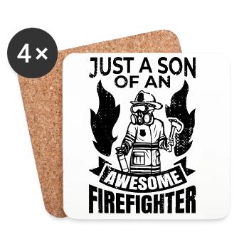 Fire Brigade Boy - Coasters (set of 4) - white - Front
