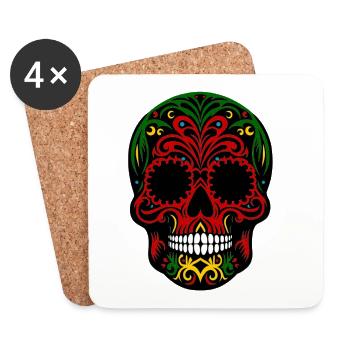 Santa Muerte | Schädel Feier - Untersetzer (4er-Set) - Weiß - Vorne