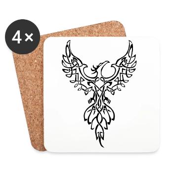 Black Phoenix Symbol - Coasters (set of 4) - white - Front