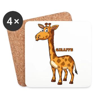 Playful Giraffe Illustration - Coasters (set of 4) - white - Front
