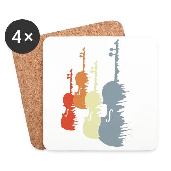 Violin Sketch - Coasters (set of 4) - white - Front