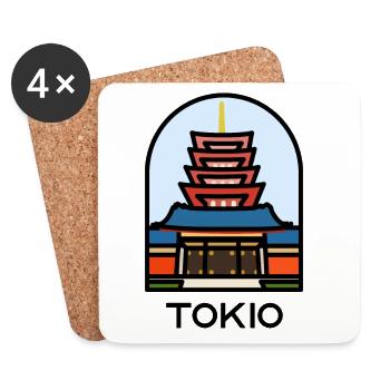 Tokio - Senso-ji Tempel - Untersetzer (4er-Set) - Weiß - Vorne