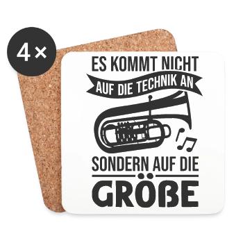 Tuba Blasmusik Tubist Orchester Musiker - Untersetzer (4er-Set) - Weiß - Vorne