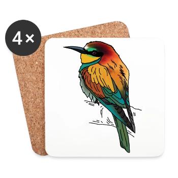 Bee-eater - Coasters (set of 4) - white - Front