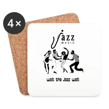 Notes de jazz à la silhouette minimaliste - Dessous de verre (lot de 4) - blanc - Devant