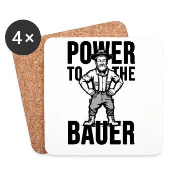 Power to the Bauer - Untersetzer (4er-Set) - Weiß - Vorne