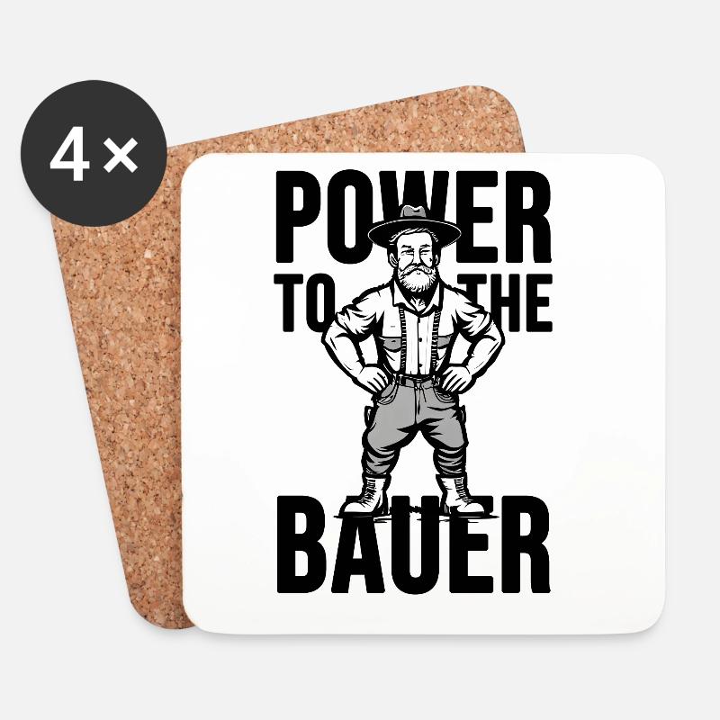 Power to the Bauer - Untersetzer (4er-Set) - Weiß