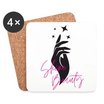 Shine beauty - Dessous de verre (lot de 4) - blanc - Devant