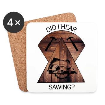Charpentier, charpentier, charpentier, charpentier, artisan, bois - Dessous de verre (lot de 4) - blanc - Devant