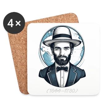 L’homme amish - Dessous de verre (lot de 4) - blanc - Devant