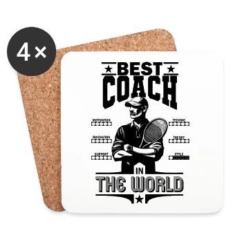 Best Tennis Coach of the World - Coasters (set of 4) - white - Front