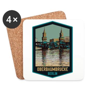 Illustration Oberbaumbrücke, Berlin - Untersetzer (4er-Set) - Weiß - Vorne