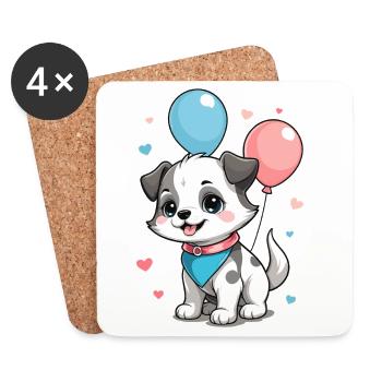 Cute dog - Coasters (set of 4) - white - Front