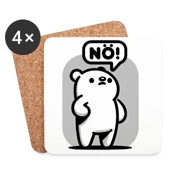Lower Austrian Bear Cartoon Motif - Coasters (set of 4) - white - Front