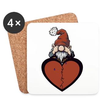 Woodsman, Dwarf, Heart, Heartbreak, Love - Coasters (set of 4) - white - Front