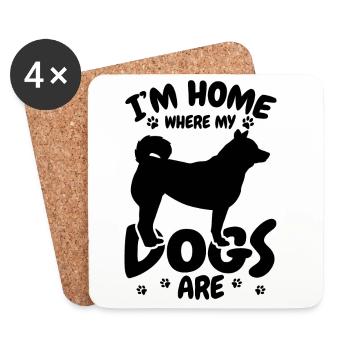 I'm Home Where My Dogs Are - Untersetzer (4er-Set) - Weiß - Vorne