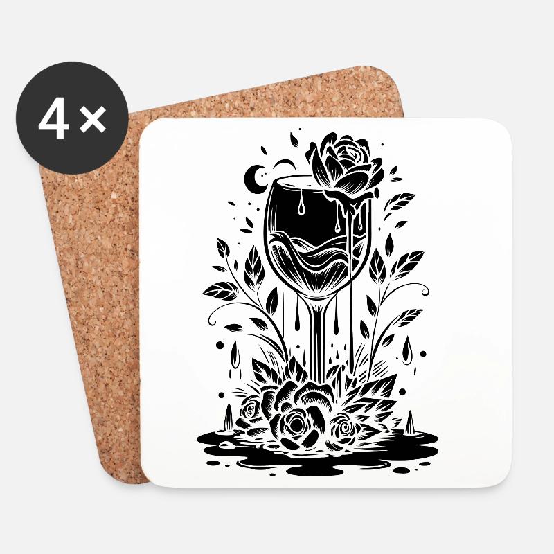 Vibrant Jungle Leaf Pattern T-Shirt - Coasters (set of 4) - white