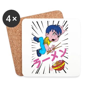 Ramen Boy - Coasters (set of 4) - white - Front
