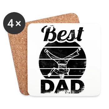 Bester Breakdance Dad - Untersetzer (4er-Set) - Weiß - Vorne