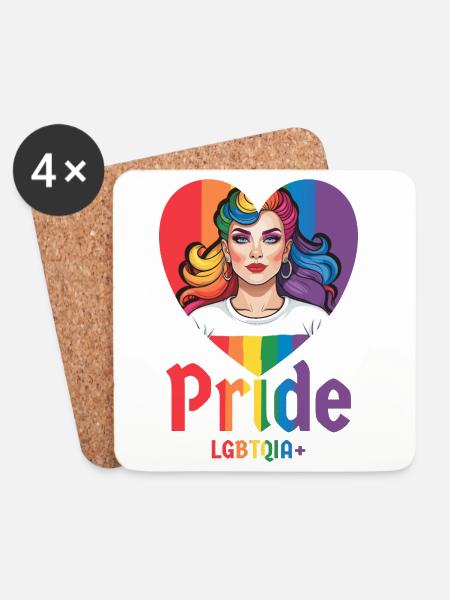 LGBT Stolz - Untersetzer (4er-Set) - Weiß