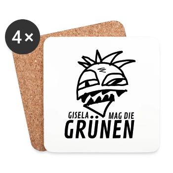 Politique État vert Allemand - Dessous de verre (lot de 4) - blanc - Devant