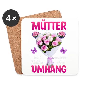 Mütter sind unsere Helden - Untersetzer (4er-Set) - Weiß - Vorne