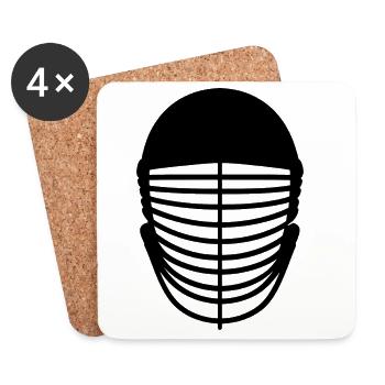 Fencing mask - Coasters (set of 4) - white - Front