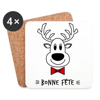 DAD. FATHER'S DAY. HAPPY FATHER'S DAY. HAPPY BIRTHDAY. - Coasters (set of 4) - white - Front
