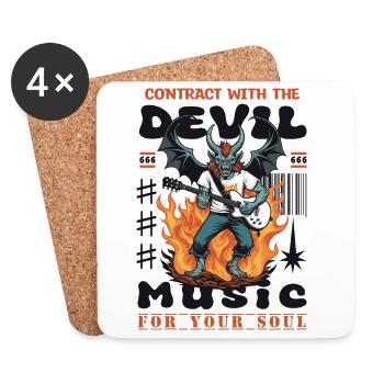 Musique rock diabolique - Dessous de verre (lot de 4) - blanc - Devant