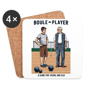 Boule player - Coasters (set of 4) - white - Front