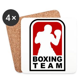 Conception d’équipes de boxe pour les gymnases de boxe et les arts martiaux - Dessous de verre (lot de 4) - blanc - Devant