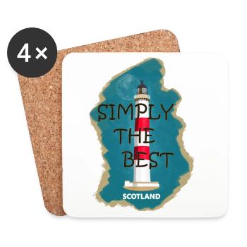 Scotland Lighthouse Tarbat Ness, North Sea Coast - Coasters (set of 4) - white - Front
