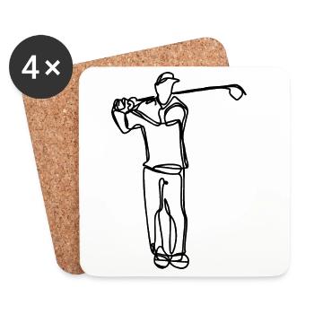 Dessin du golfeur - Dessous de verre (lot de 4) - blanc - Devant