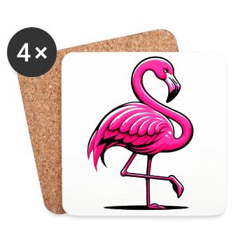 Flamingo - Coasters (set of 4) - white - Front