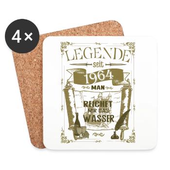 1964 Birthday - Legend since - Coasters (set of 4) - white - Front