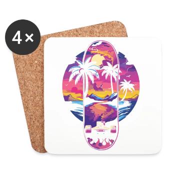 Vintage Skateboarding - Coasters (set of 4) - white - Front