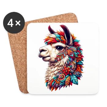 Alpaga - Dessous de verre (lot de 4) - blanc - Devant