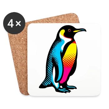 Pinguin - Untersetzer (4er-Set) - Weiß - Vorne