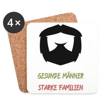 Gesunde Männer, Starke Familien - Untersetzer (4er-Set) - Weiß - Vorne